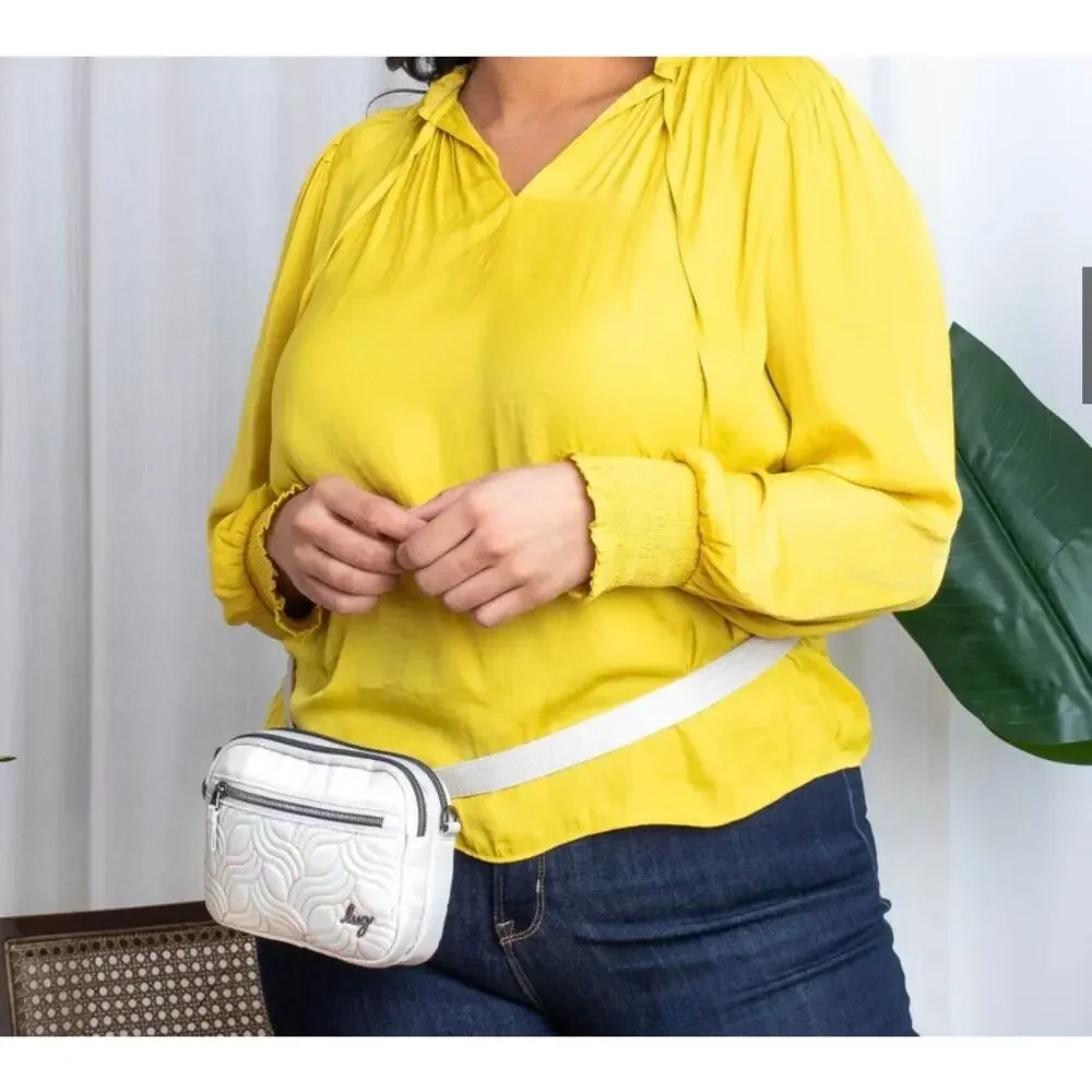 Lug Belt Waist Sling Bag Off White Super Coupe RFID Women Floral Multicolor